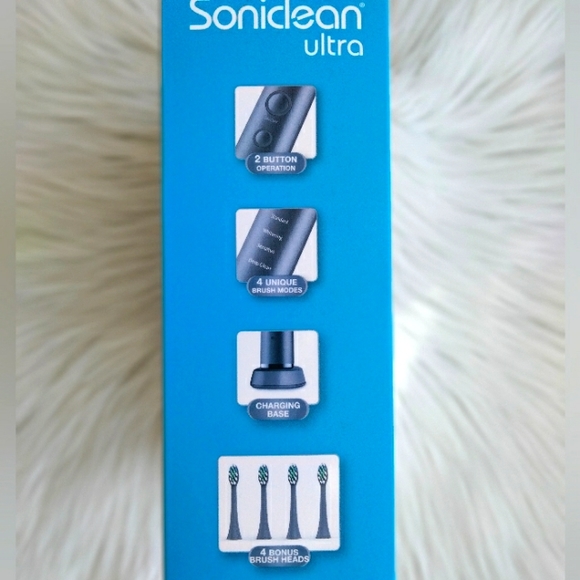 NIB SONICLEAN Ultra Rechargeable Sonic Toothbrush w/ Bonus Toothbrush Heads - Picture 6 of 13